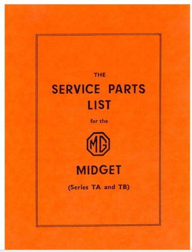 Service parts list - mg,